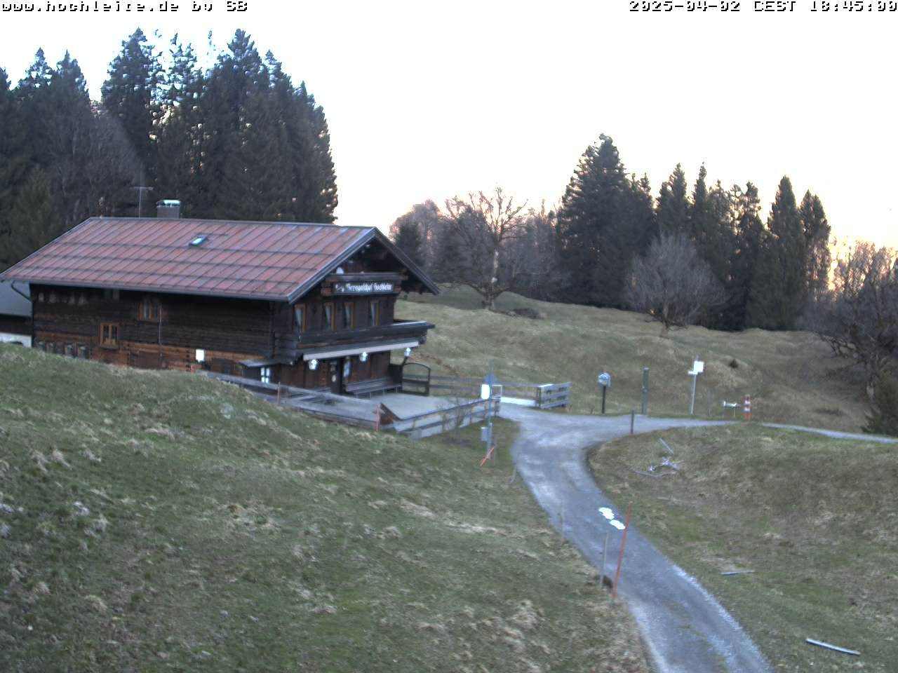 Blick auf Berggasthof Hochleite